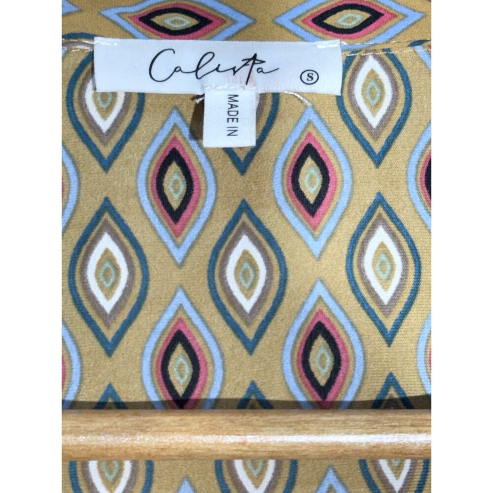 Calista Midi Shirt Dress in a Geometric Medallion Print, Women's Size S - Picture 8 of 8